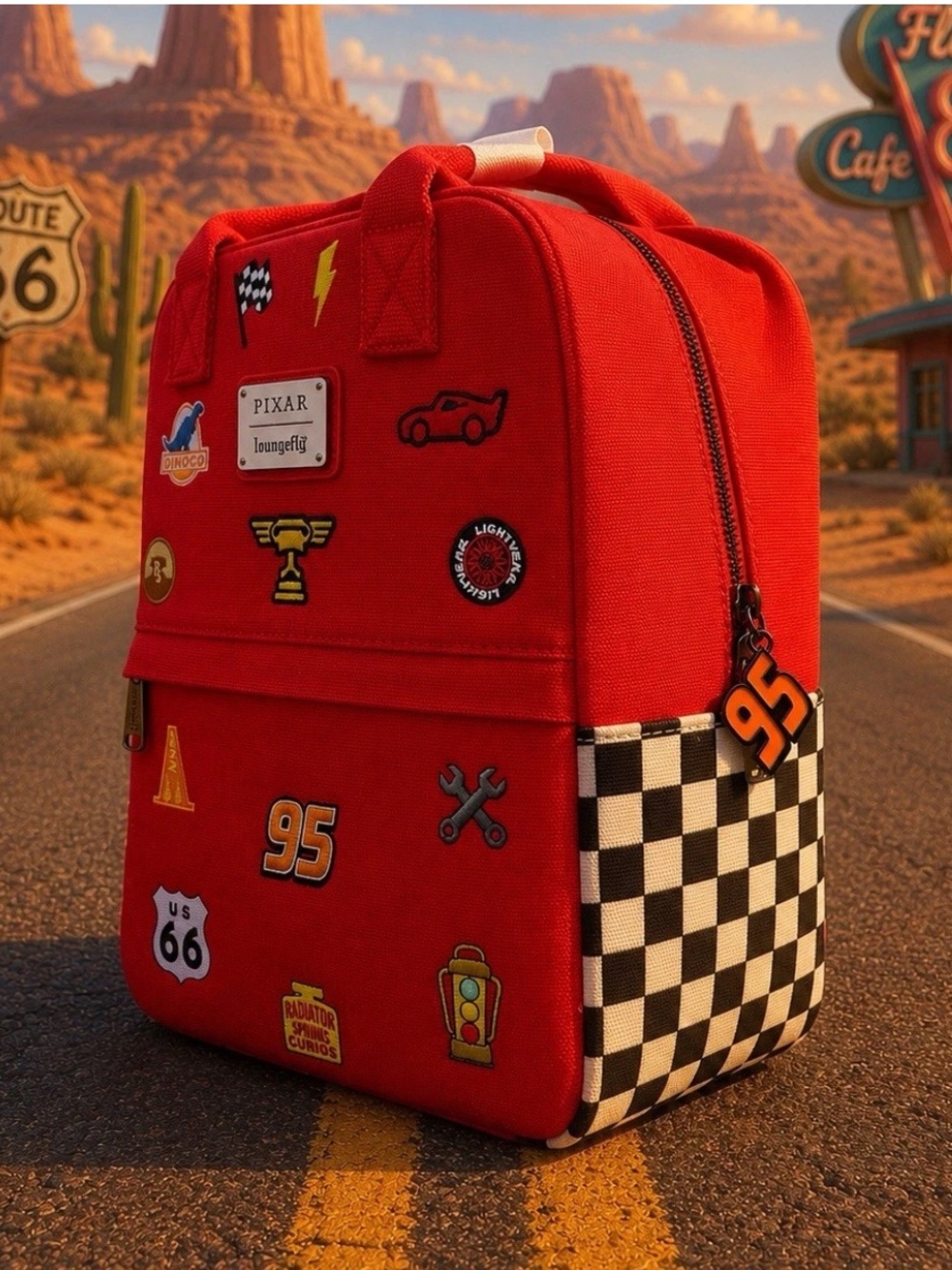 20 YEARS anniversary- Loungefly Red Lightning 95 McQueen Patchwork mini Backpack